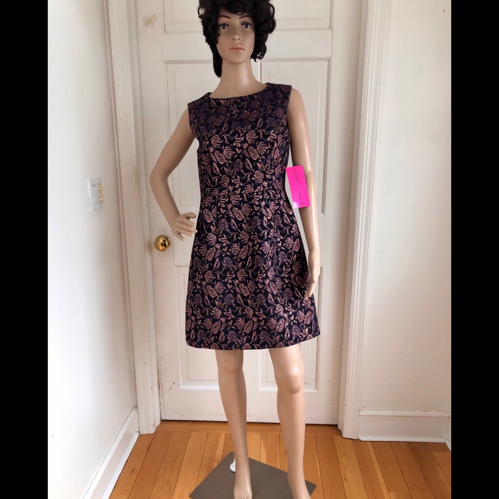 NWT Betsey Johnson Floral Jaquard Elegant Dress 4